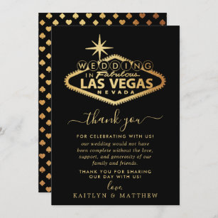 Cartão De Agradecimento Casamento de Destino de Las Vegas