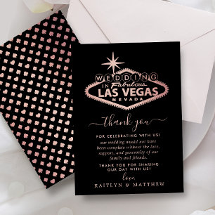 Cartão De Agradecimento Casamento de Destino de Las Vegas