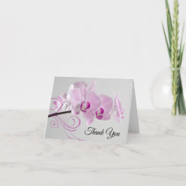 Cartão De Agradecimento Casamento de Elegância das Orquídeas Rosa Obrigado