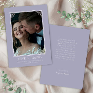 Cartão De Agradecimento Casamento de Fairytale de Fronteira Delicada Elega
