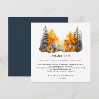 Cartão De Agradecimento Casamento de Fall Woods