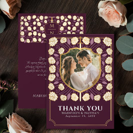 Cartão De Agradecimento Casamento de Fantasia Medieval com Espada Vermelha