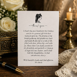 Cartão De Agradecimento Casamento de Fantasia Medieval Elegante