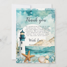 Cartão De Agradecimento Casamento de Farol Náutico