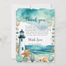 Cartão De Agradecimento Casamento de Farol Náutico