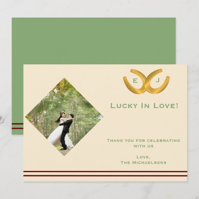 Cartão De Agradecimento Casamento de ferraduras ocidentais (Frente/Verso)