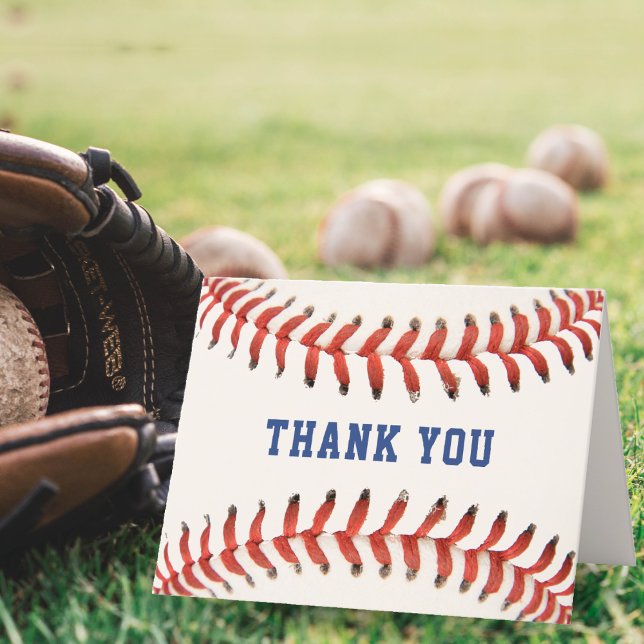 Cartão De Agradecimento Casamento de Festa de aniversário do Baseball Soft (Baseball Softball Sport Birthday Party Wedding Thank You Card)