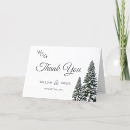 Cartão De Agradecimento Casamento de flocos de neve da Wonderland Winter