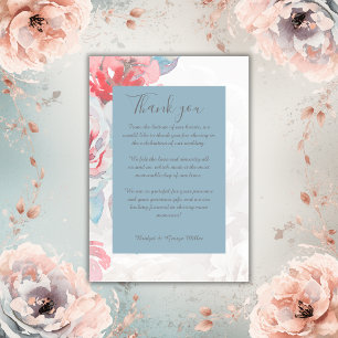 Cartão De Agradecimento casamento de flor silvestre azul Floral