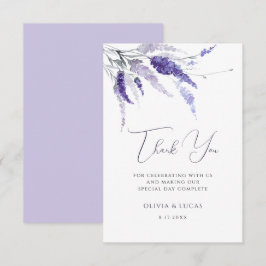 Cartão De Agradecimento Casamento de Flores Botânicas Florais De lavanda