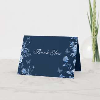 Cartão De Agradecimento Casamento de Flores da primavera de Vintage, Encan