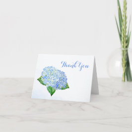 Cartão De Agradecimento Casamento de Flores de Hydrangea Azul