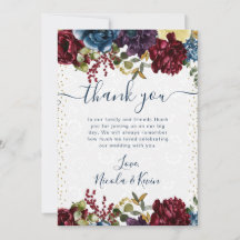 Casamento de Flores de Inverno Vermelhas e Navy