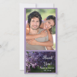 Cartão De Agradecimento Casamento De Flores Roxas Lilac Obrigado