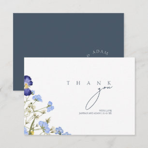 Cartão De Agradecimento Casamento de Flores Selvagens de Opulência Real El