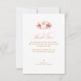 Cartão De Agradecimento Casamento de Flores Silvestres Pequeno Obrigado 