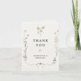 Cartão De Agradecimento Casamento de Flores Silvestres Rústicas Vintage Do