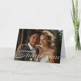 Cartão De Agradecimento Casamento de Folha de Monstera Personalizada Elega