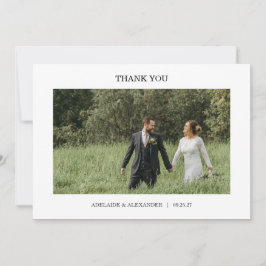 Cartão De Agradecimento Casamento de Foto com Roteiro Moderno