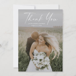 Cartão De Agradecimento Casamento de Foto com Roteiro Simples
