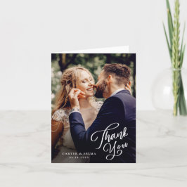 Cartão De Agradecimento Casamento de Foto com Roteiro Simples