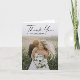 Cartão De Agradecimento Casamento de Foto com Roteiro Simples