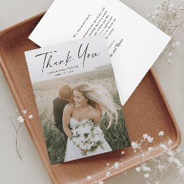 Cartão De Agradecimento Casamento de Foto com Roteiro Simples