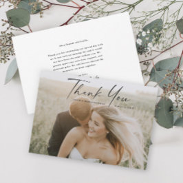 Cartão De Agradecimento Casamento de Foto com Roteiro Simples