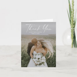 Cartão De Agradecimento Casamento de Foto com Roteiro Simples