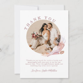 Cartão De Agradecimento Casamento de Foto Costeira de Beach Seashells