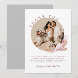 Cartão De Agradecimento Casamento de Foto Costeira de Beach Seashells