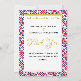 Cartão De Agradecimento Casamento de Foto Cristã Union JACK