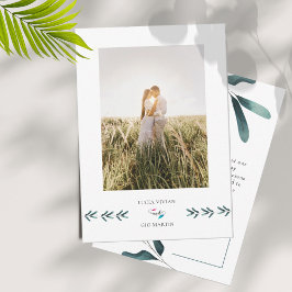 Cartão De Agradecimento Casamento de Foto Eucalyptus com Greenery