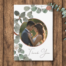 Cartão De Agradecimento Casamento de Foto Eucalyptus Vermelhos Mínimo