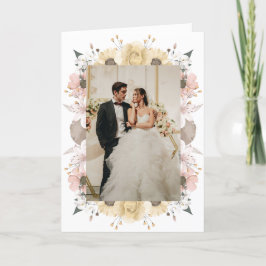 Cartão De Agradecimento Casamento de Foto Floral Romântica Rustica Elegant
