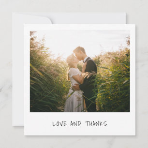 Cartão De Agradecimento Casamento de Foto Instantânea Modern Retro