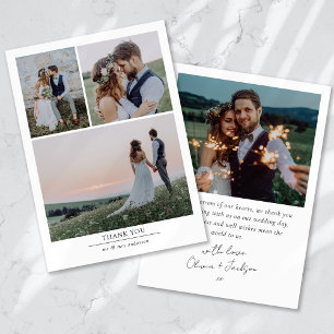 Cartão De Agradecimento Casamento de Foto Minimalista 4