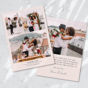Cartão De Agradecimento Casamento de Foto Minimalista 4