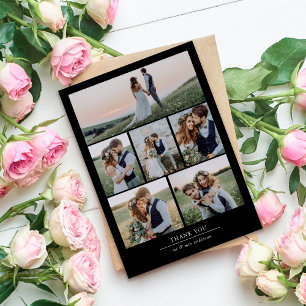 Cartão De Agradecimento Casamento de Foto Minimalista 7