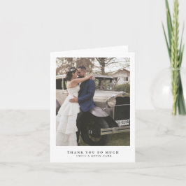 Cartão De Agradecimento Casamento de Foto Minimalista Simples Moderna