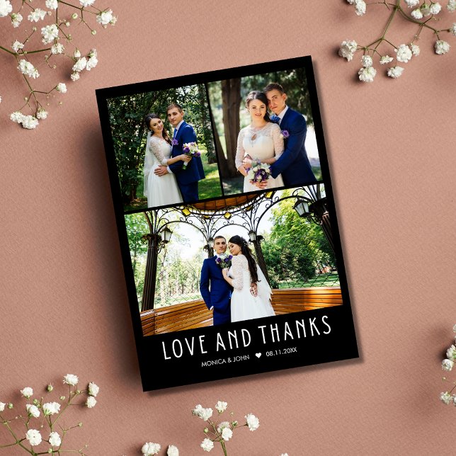 Cartão De Agradecimento Casamento de Foto Moderno 4 Obrigado (Criador carregado)