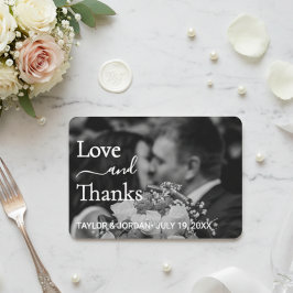 Cartão De Agradecimento Casamento de Foto Moderno| Floral Botânico Minimal