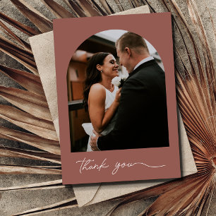 Cartão De Agradecimento Casamento de Foto por Fúria em Arch Moderno Obriga