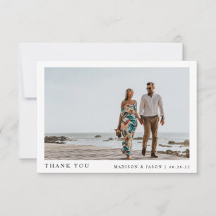 Cartão De Agradecimento Casamento de Foto Simples