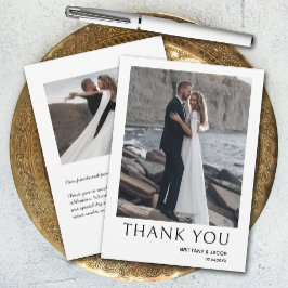 Cartão De Agradecimento Casamento de Foto Simples