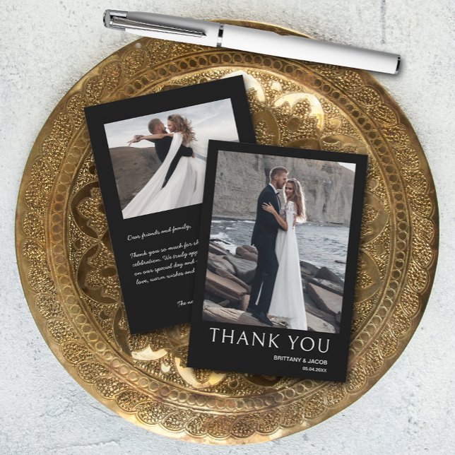 Cartão De Agradecimento Casamento de Foto Simples (SMALL 3.5" x 5" (you can change the size when ordering.))