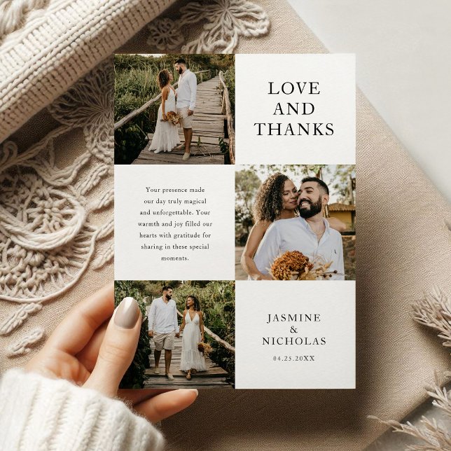 Cartão De Agradecimento Casamento de Foto Simples 3 (Criador carregado)