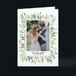 Cartão De Agradecimento Casamento de Fotografia da Folhagem Rustic Waterco<br><div class="desc">Cartões de agradecimentos De Casamento De Foto Foto De Folhagem Rustic Watercolor | Envie obrigados para a família e amigos com este cartões de agradecimentos personalizável. Apresenta ilustrações de aquarelas de uma variedade de folhas de folhagem. Este cartões de agradecimentos verde é perfeito para casamentos,  graduações e muito mais.</div>