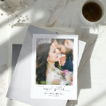 Cartão De Agradecimento Casamento de Fotografias com Script 2 Muito Grata<br><div class="desc">Seu dia de casamento foi perfeito, e seus convidados foram uma grande parte disso. Que melhor maneira de dizer "além de grato" do que com um cartões de agradecimentos com duas das suas fotos favoritas de casamento? Este belo cartões de agradecimentos de casamento é a forma perfeita de mostrar o...</div>