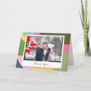 Cartão De Agradecimento Casamento de Fotografias de Abstrato Moderno Impor